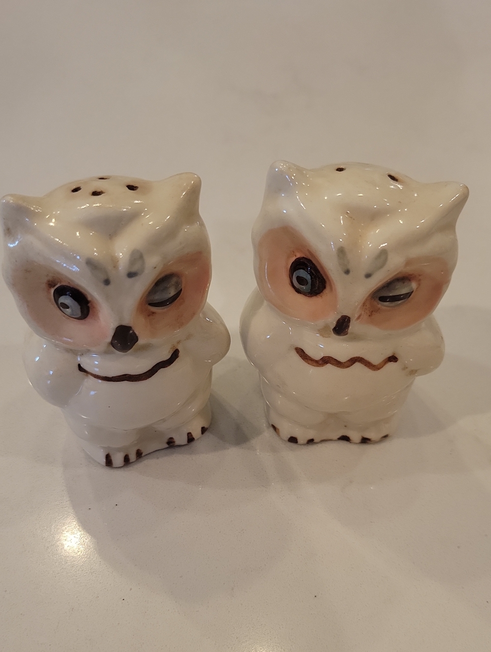 Vintage Owl Salt & Pepper Shakers